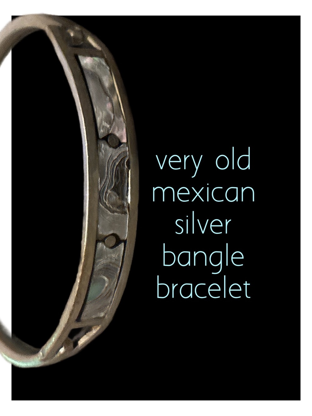 925 Vintage Sterling Silver Bracelet with Abalone Inlay- plus one